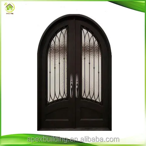 custom front entry prehung for sale arch top double wrought iron exterior outswing french doors