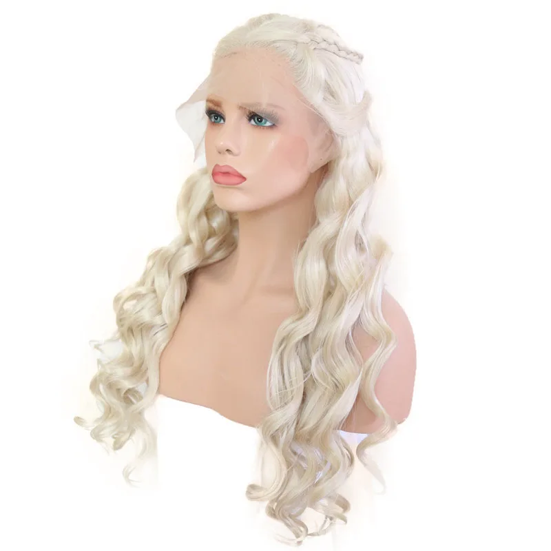 
Wholesale Heat Resistant Synthetic Lace Front Wigs wigs for black Blonde toupee Color Body Wave Long Glueless Wig With Baby Hair 