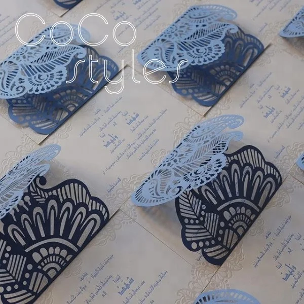 
Cocostyles custom elegant laser cut invitation card with foiling logo for garden wedding 