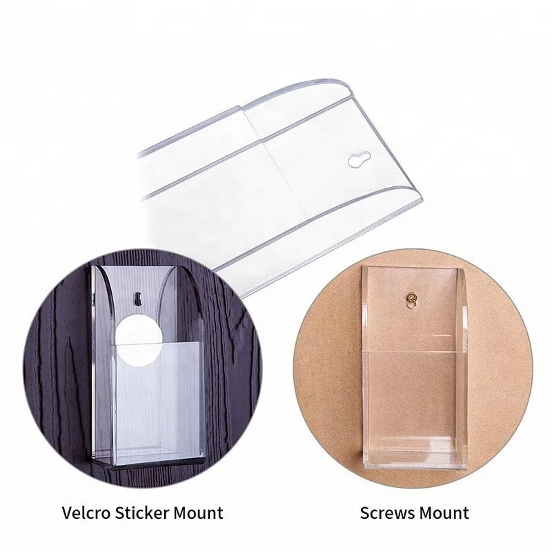 Wall Mount Acrylic TV Air Conditioner Remote Control Holder