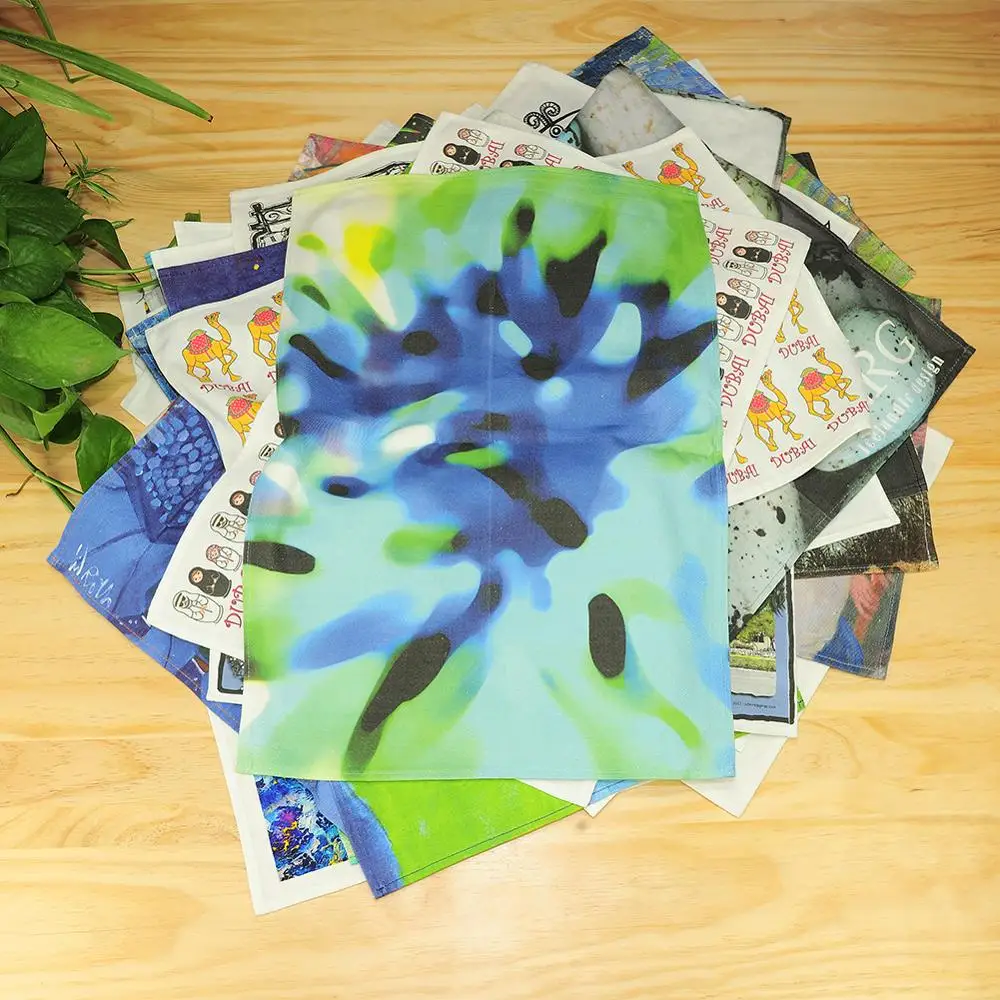 
HY Custom Printed Kitchen Bamboo Tea Towel set Wholesale 