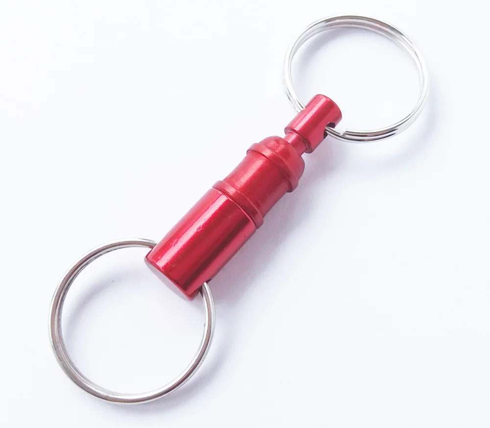 
promotional custom metal pull apart keychain detach pull apart key ring 