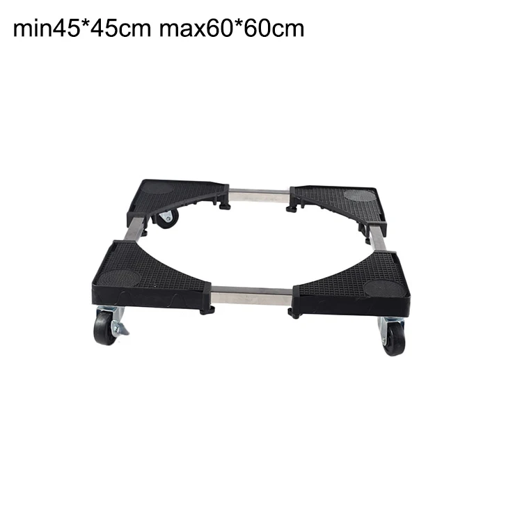 Stainless Steel bracket Washing Stand 4 Wheels Fridge Refrigerator Base