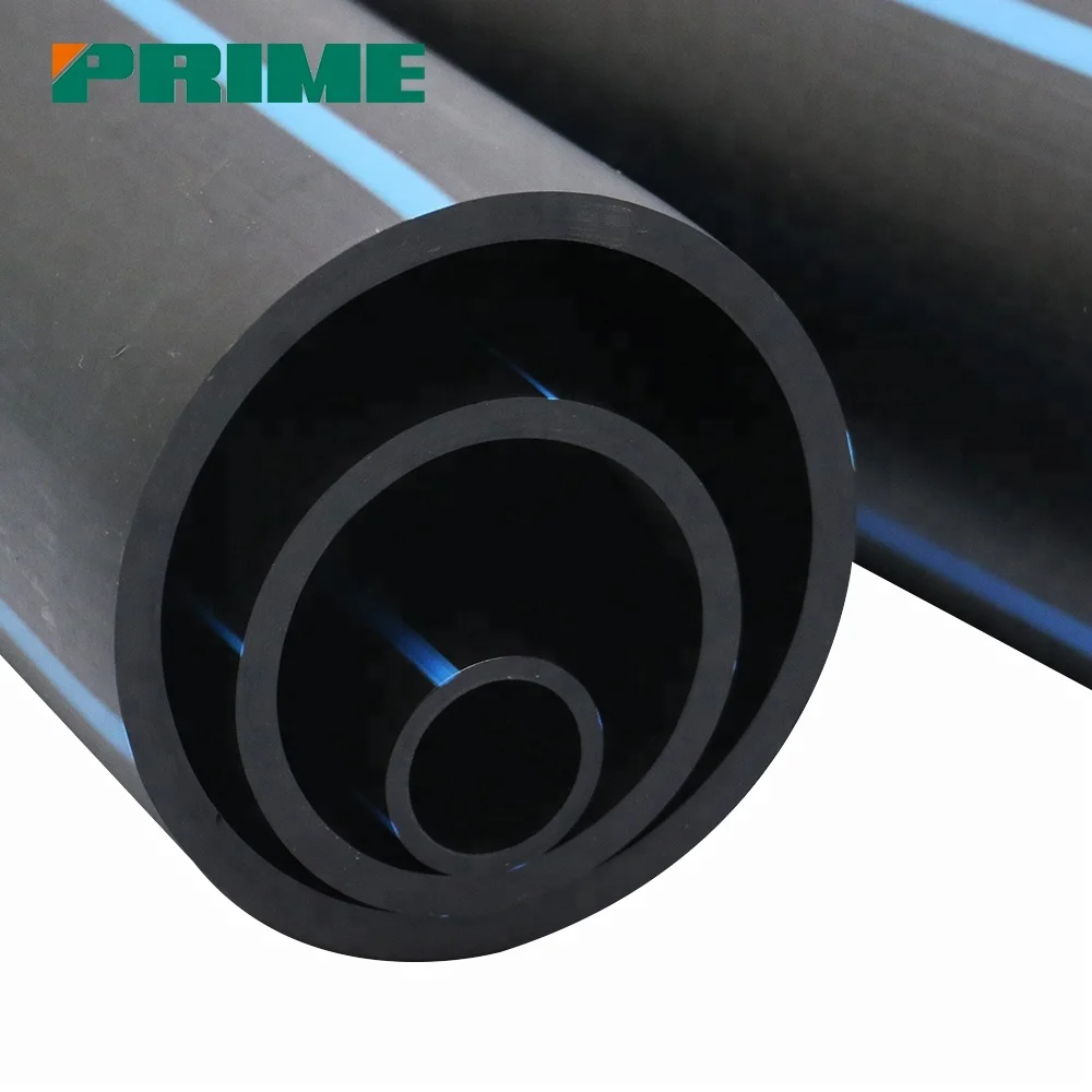 High quality PE100 plastic pipe factory black drain hdpe plastic pipe 1.0 Mpa for water supply