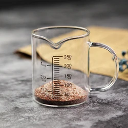 Handblown 250ml small glass measuring cup with handle