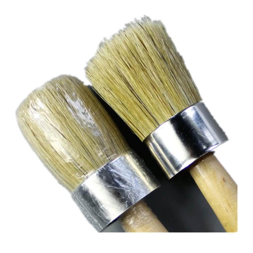 
Lary High Quality Wooden Handle Round Wax Chalk Paint Brush 