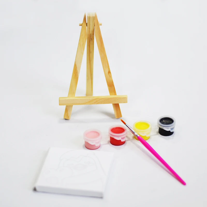 
Canvas & Easel Set Pre Stretched Mini Art Painting Party for Kids Natural Wood Finish 5000 Sets 144 Sets/ctn CN;ZHE Joyart WE16 