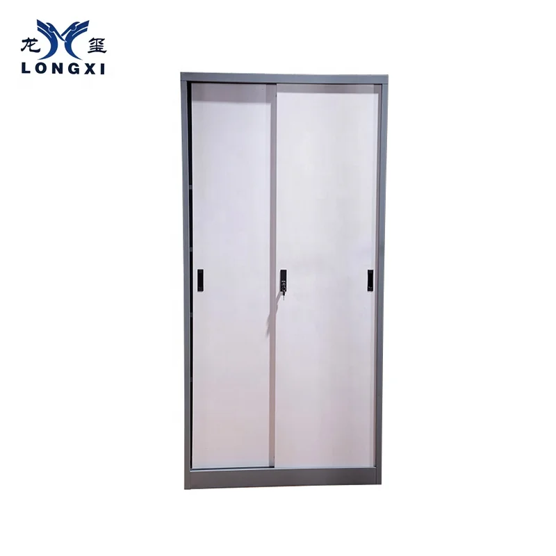 5 layer shelf steel sliding door book almirah design