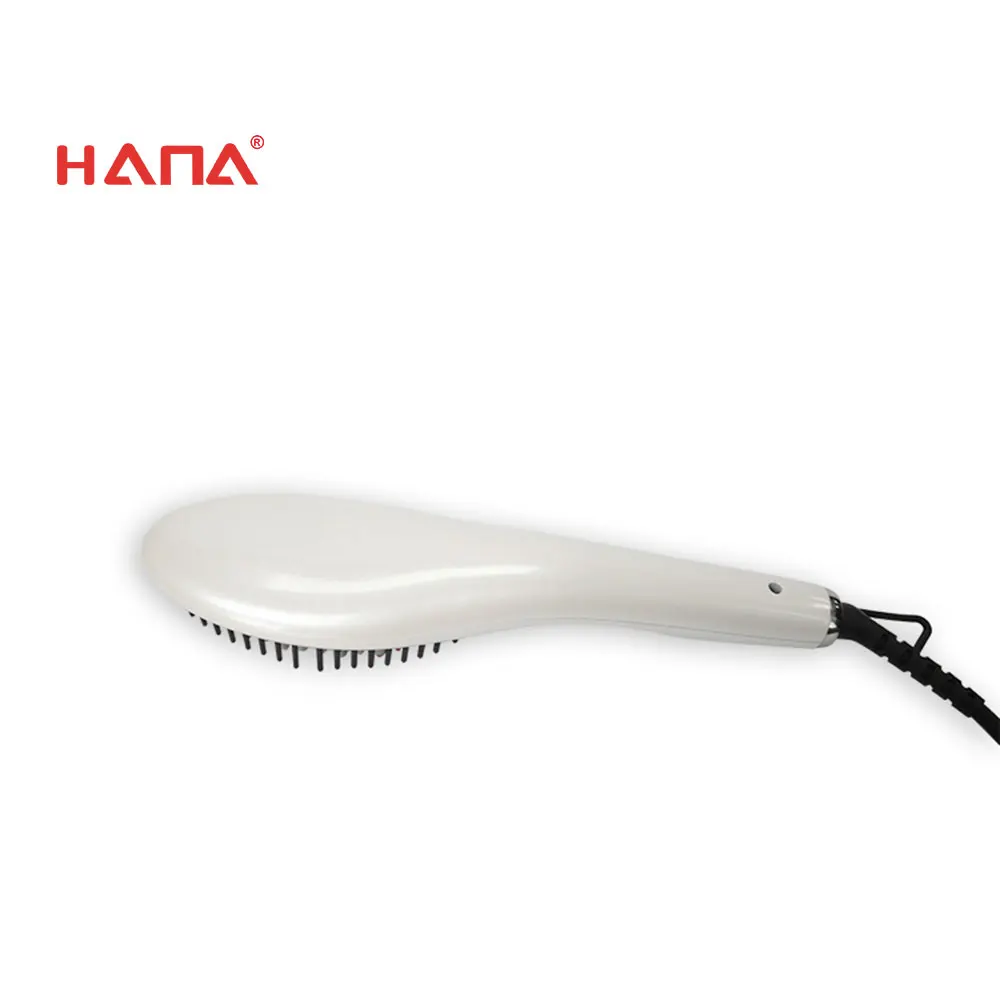 HANA Ceramic Customized best selling professional hair brush straightener, Nylon hair brush