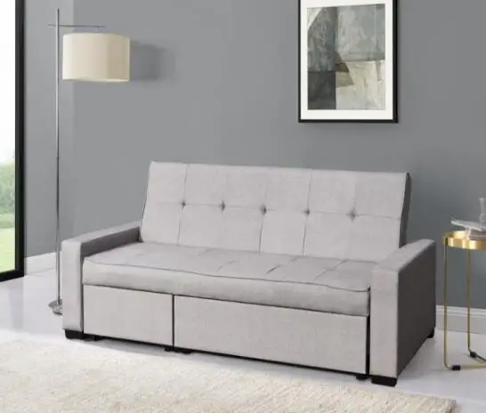 Wooden frame newest design fabric sofa bed