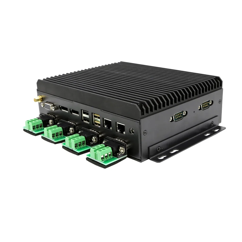 ZC-G6200DL-6C With 2 RJ45 Fanless i5 6200u Industrial Desktop Computer 6 RS232 RS485 RS422 Optional