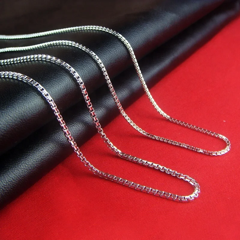 Factory Price Choker Chain Box Chain Necklace 925 Silver 100% 925 Silver Italy Jewelry Real Solid for Women Custom CLASSIC