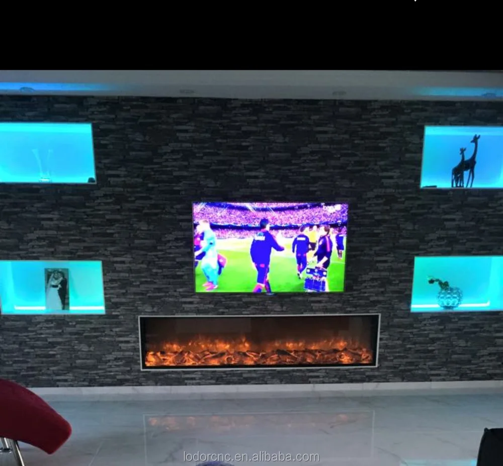 1600mm Modern Flame Electric Fireplace No Heat for Outdoor Household RV Hotel and Car Use