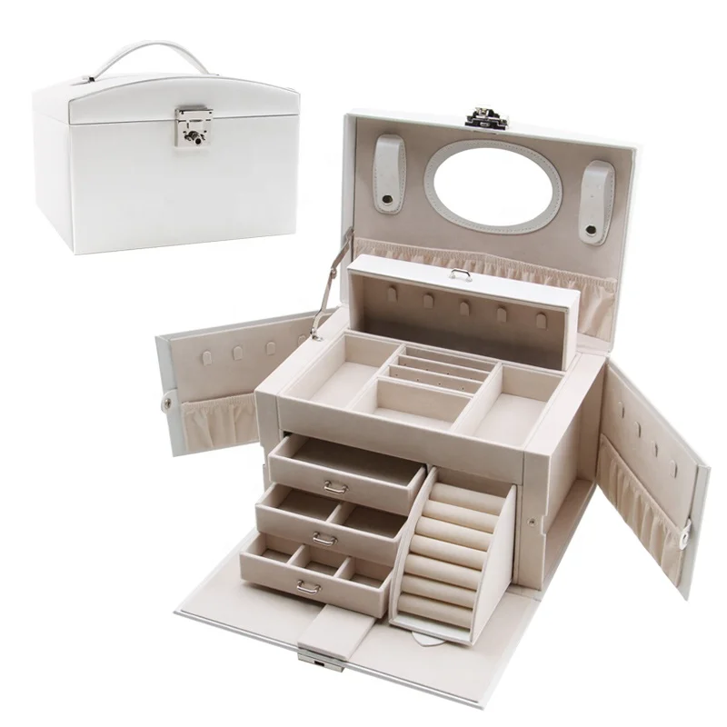 Про ко Дню Св коробка для демонстрации ювелирных изделий с 3-мя ящиками слой с новая волна кольцевой канавки шкатулка для украшений-PU17006d