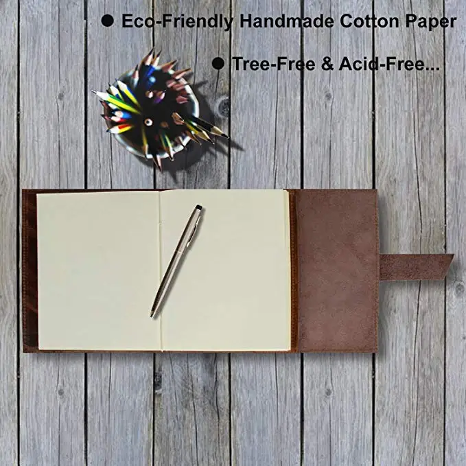Genuine Leather Handmade Journal to Write in Notebook Refillable Diary for Men & Women Writers Artist Poet Gift