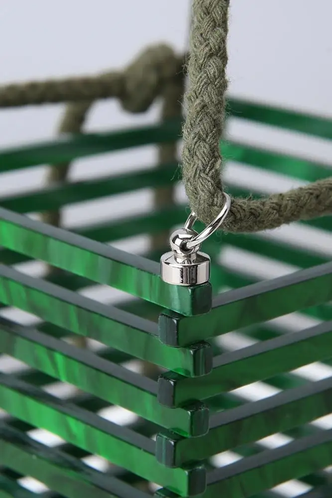 
Beach Evening Cage Bag Rope Disassembled Hollow Out Basket Acrylic Hand Bag 