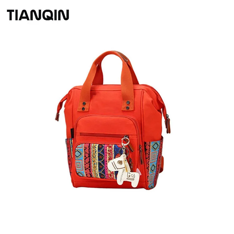 Fashion Mummy Bag Big Opening Shoulder Bag Leisure National Wind Large Capacity Backpack