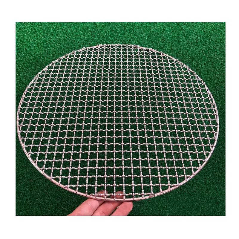 Customized stainless steel / copper  round wire BBQ grill mesh net tray
