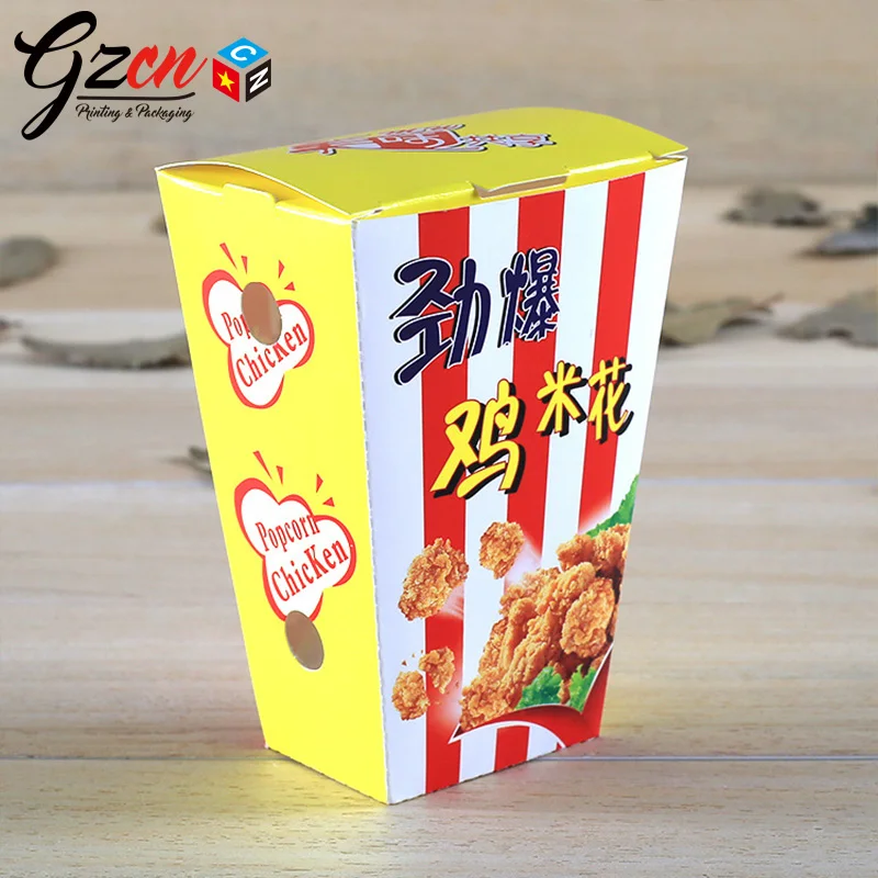 Customize Printing food packing Packaging Fried Popcorn chicken paper box