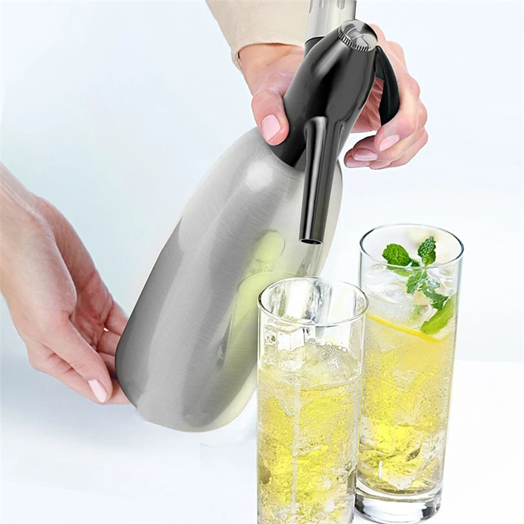 High Quality 1 Liter Custom Durable Aluminium Soda Siphon Portable Ultimate Home Bar Tool Set for Restaurant & Cafe Made