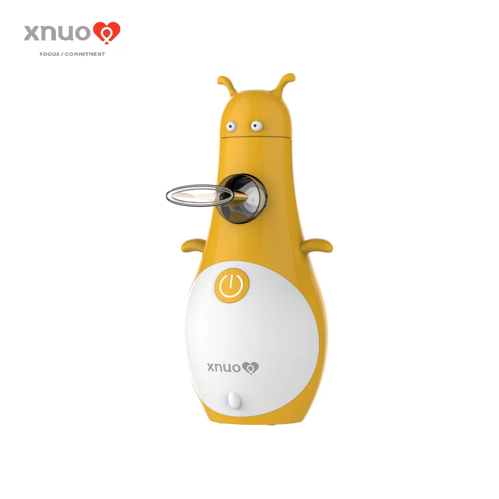 
Cartoon design child use portable nebulizer for traveling 