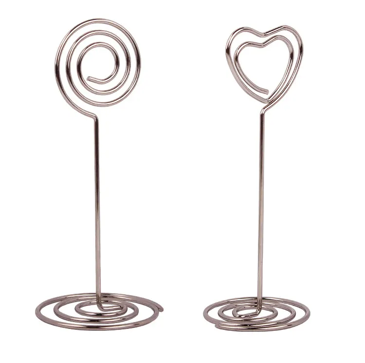 Metal wire shaped restaurant menu holder