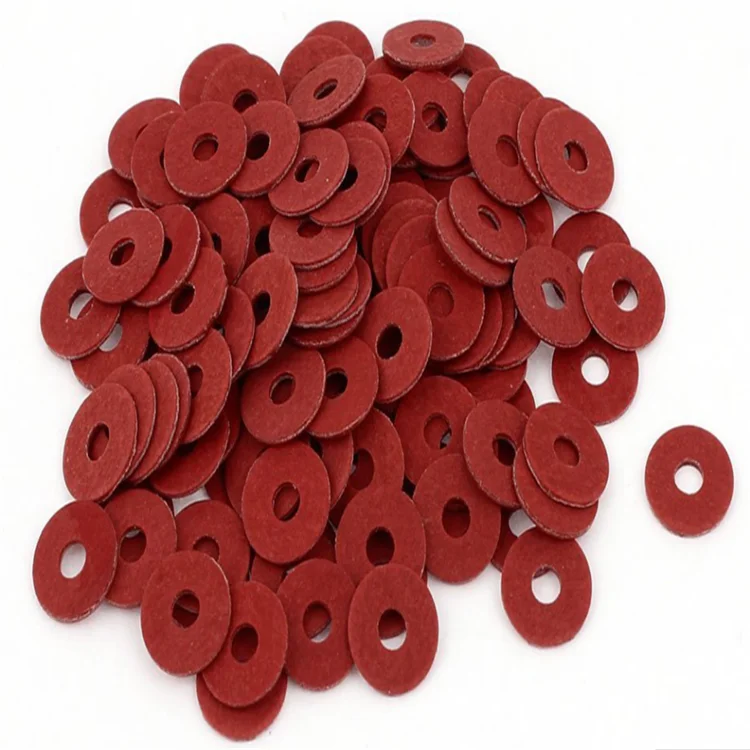 Red Steel Paper Fiber Flat Washer Kit Insulation Washer Assorted 14 Sizes 150pcs Washers
