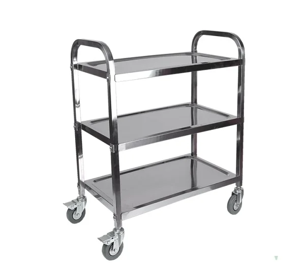 Hotel Restaurant Mobile 3 Tiers Platform Dish Food Service Carts Trolley