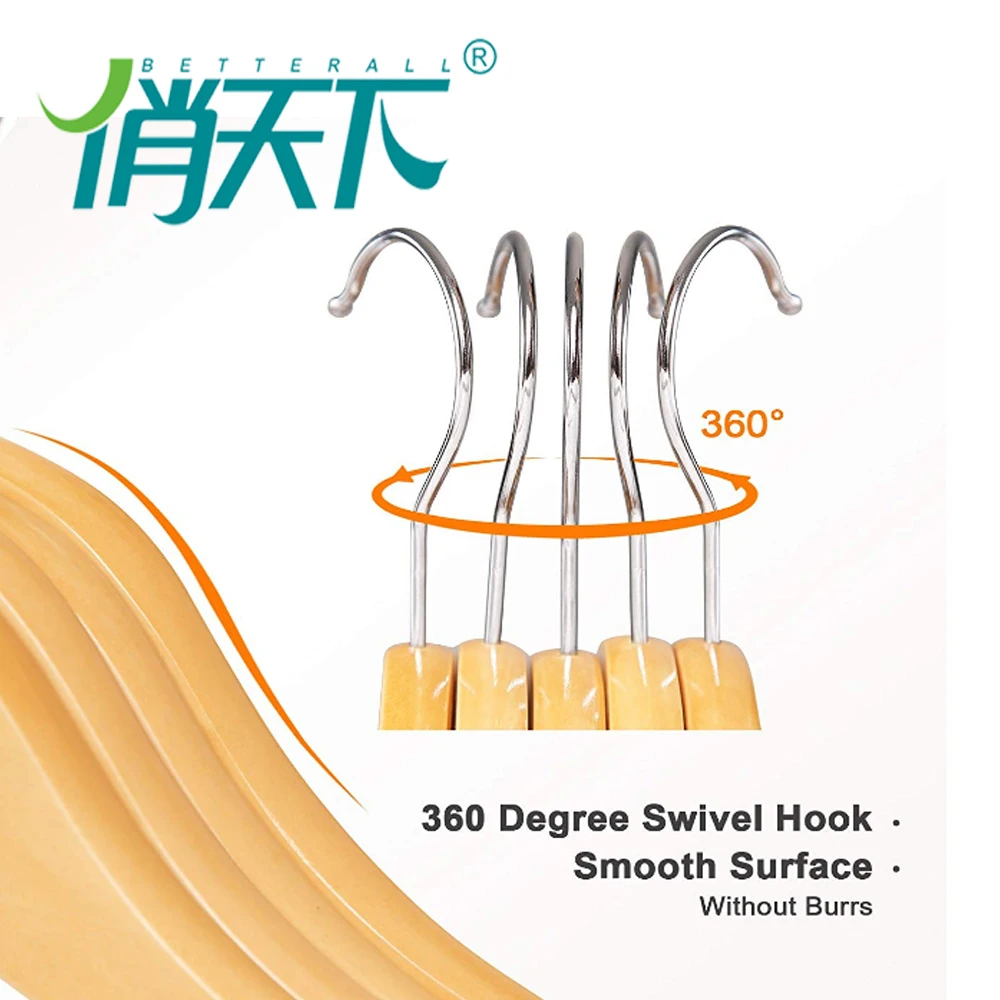customized short hook wooden clothes hanger for all types of clothes type
