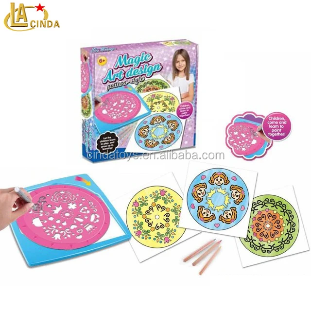 Magic art design pattern-style ruler kids Graphic drawing board for sale