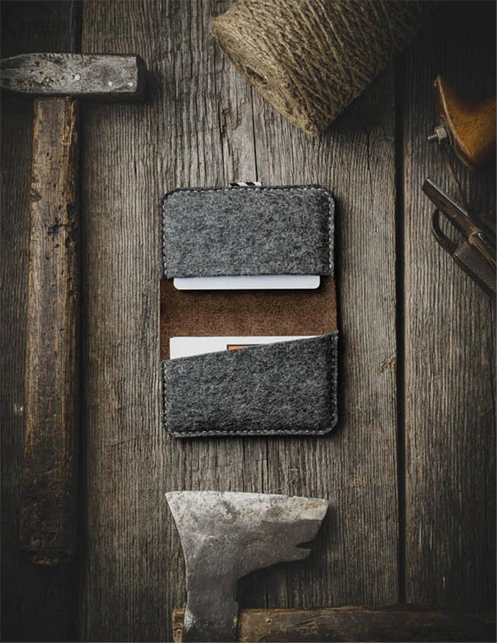 Wholesale retro durable Handmade high quality leather card holder, credit card wallet, business card case