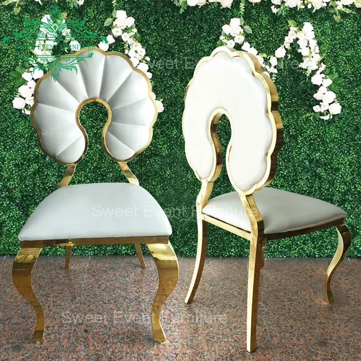 Банкетный стул из нержавеющей стали с подушками для свадебного торжества