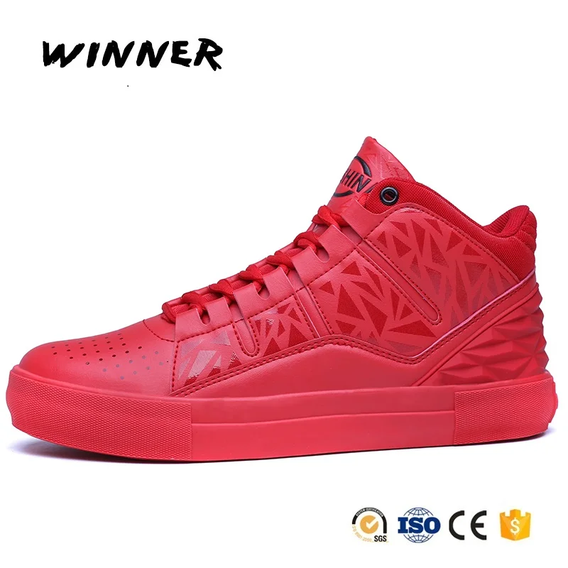  2021 OEM custom design casual shoe leather upper skate shoes red high top sneakers for men