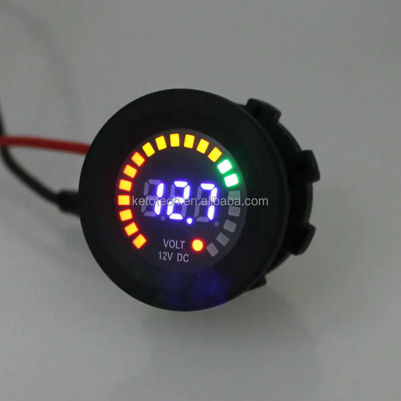Car Auto Boat DC 12V LED light Digital Analog Voltage meter
