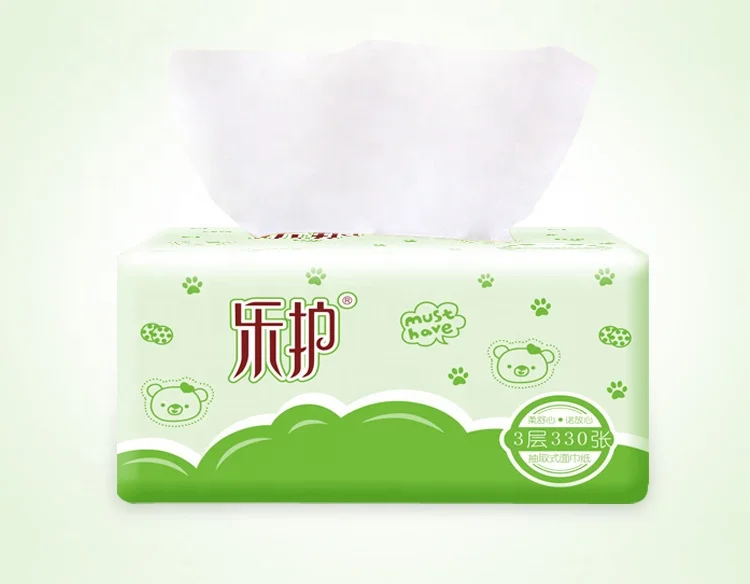 Rounuo wholesale soft pack facial tissue, 100% wood pulp, 3 ply