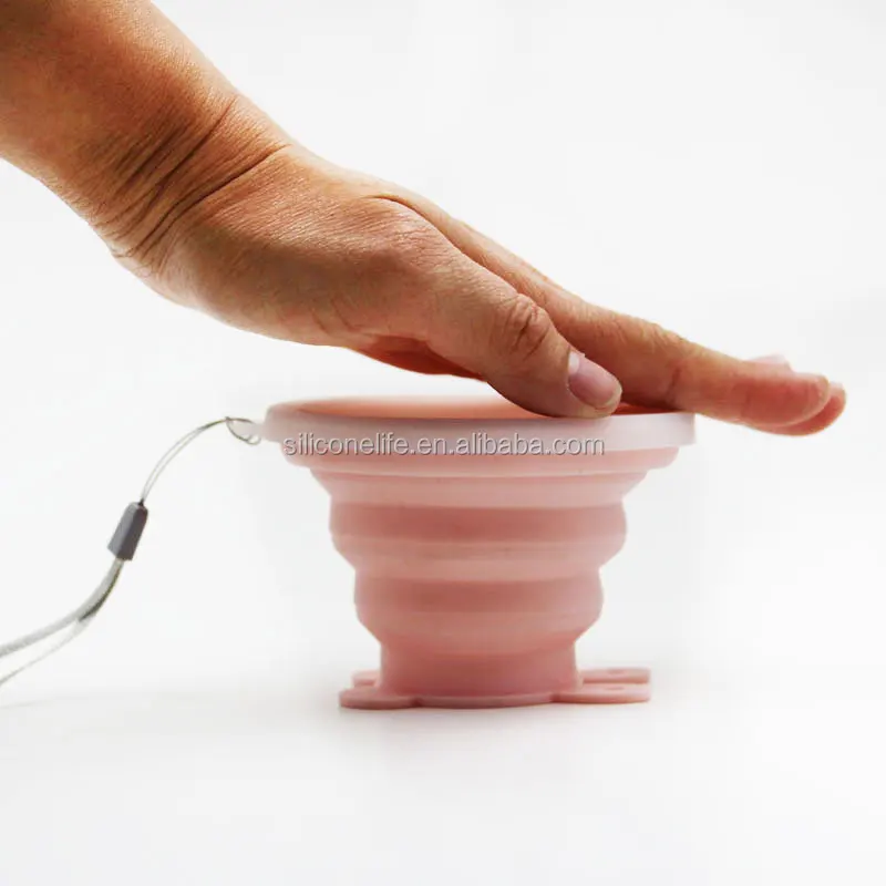 Portable Solid Color Retractable Water Silicone Cups Folding Gargle Cup For Outdoor Travel Drinkware Tools