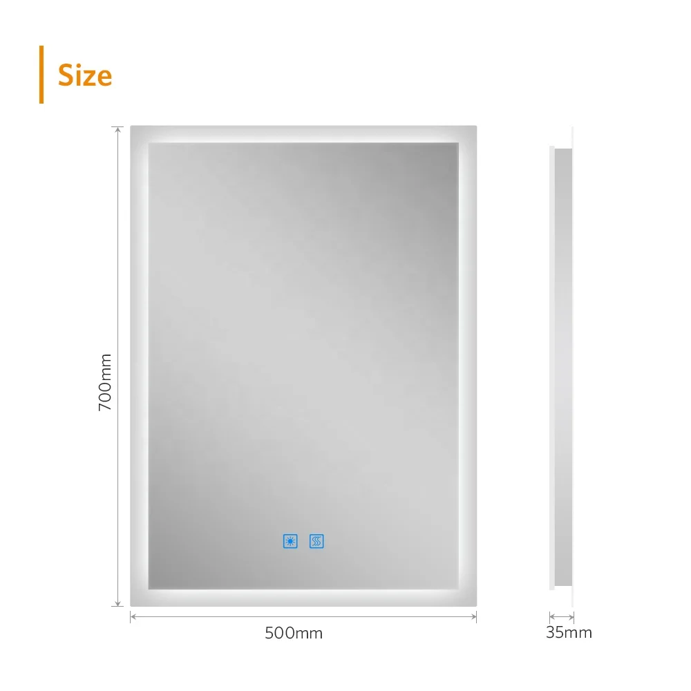 Illuminated LED backlit Light Bathroom Mirror with Touch Sensor switch control and Demister