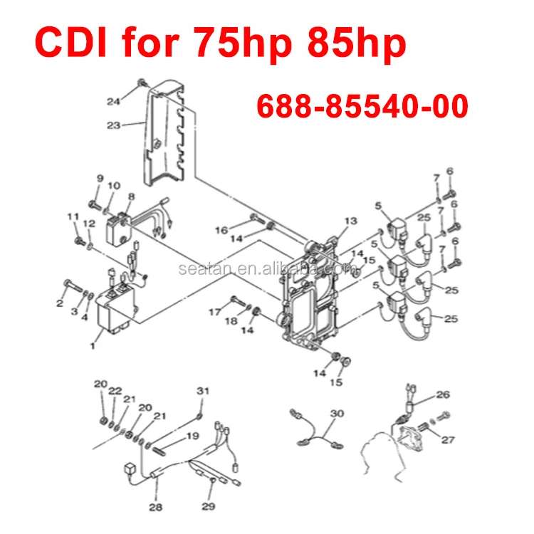 CDI 688-85540-00 for 75hp 85hp outboard motor