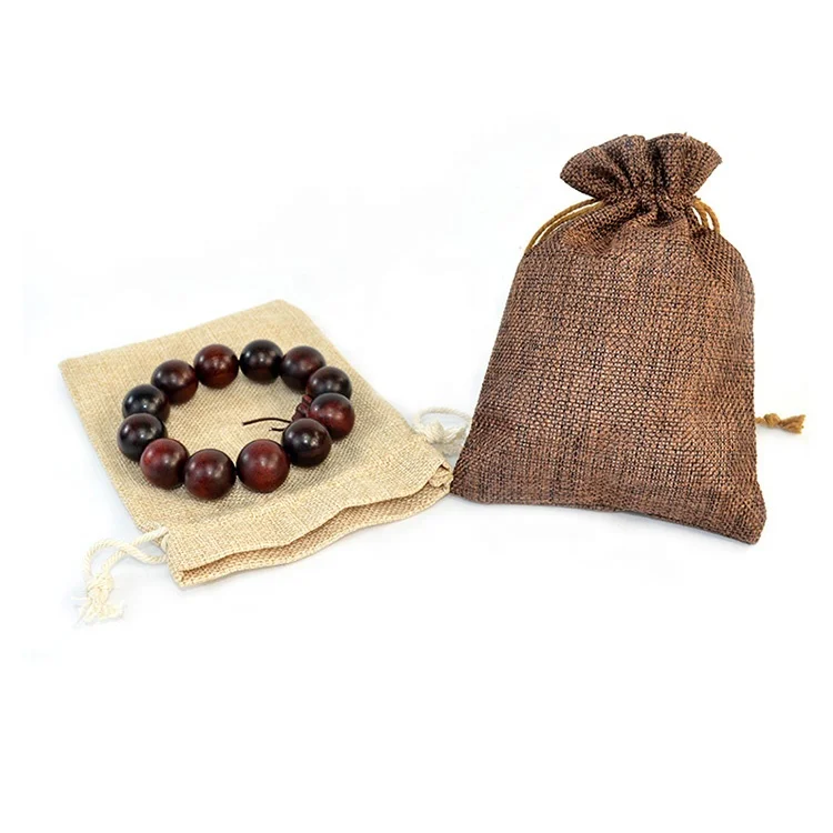 Hot Sale 10x14cm Recyclable Coffee Bag Jute Eco-friendly Jute Burlap Gunny Sack pouch
