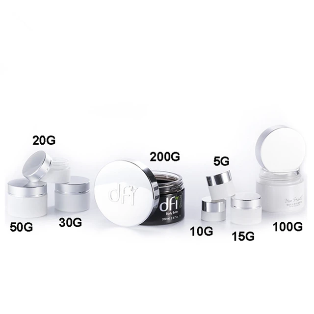 
cosmetic pot cosmetique vide pour 50 ml 150 ml 200ml 300 ml round cream jar with aluminum cap 
