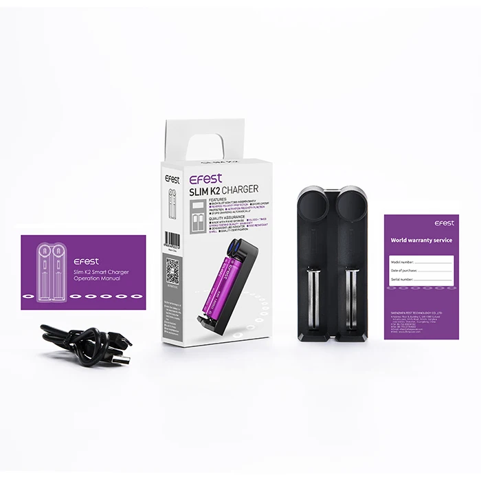 
LED Screen Display 5V 1A Efest SLIM K2 2-Slot Li-ion/INR/Imr Battery Charger 