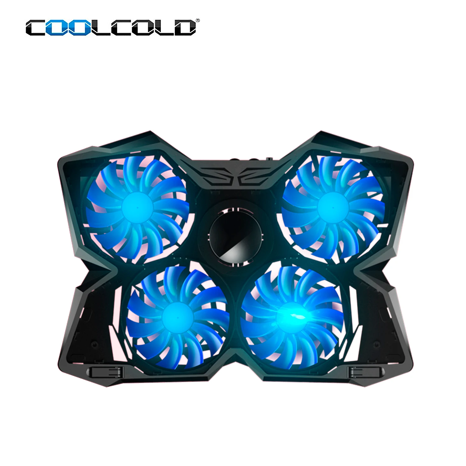 Wholesale 4 fans laptop cooling stand 17 inch heavy duty usb notebook cooling fan with LED light