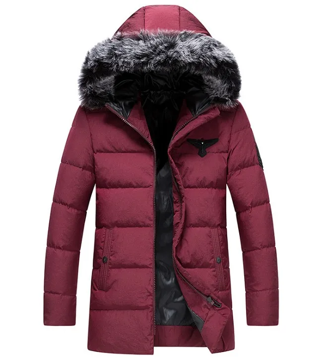 custom wholesale black long puffer parka jackets with hoody men fur parka for winter clothing man clothes