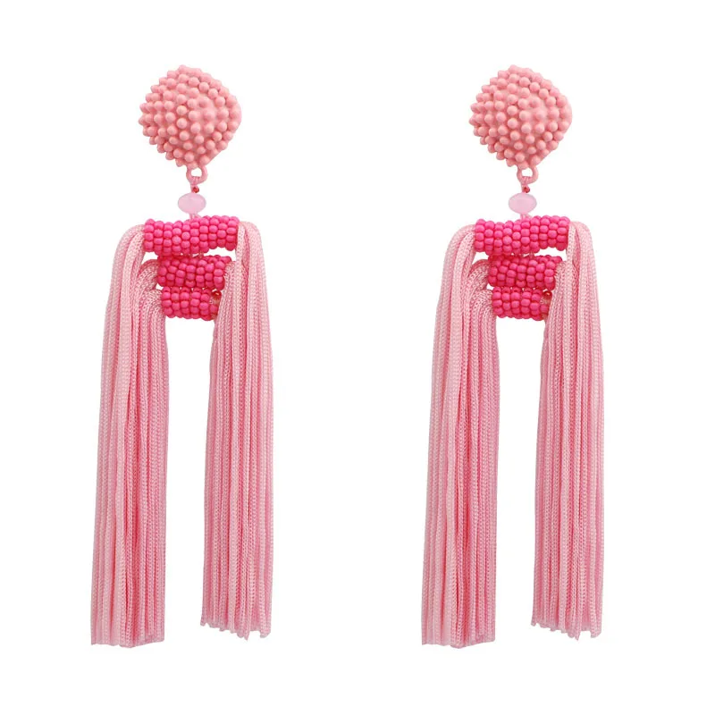 30% Discount Start Order Seed Beads Long National Retro Tassel Earrings