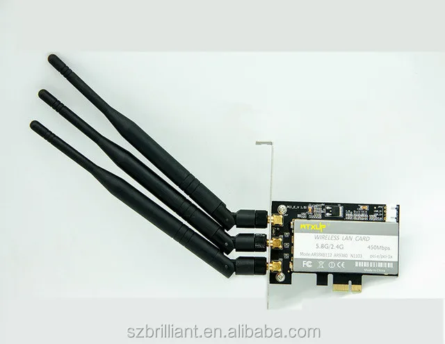 Atheros AR9380 AR5BXB112 450Mbps 802.11a/b/g/n Dual Band Desktop PCI-E Wireless PC wifi Adapter For MAC