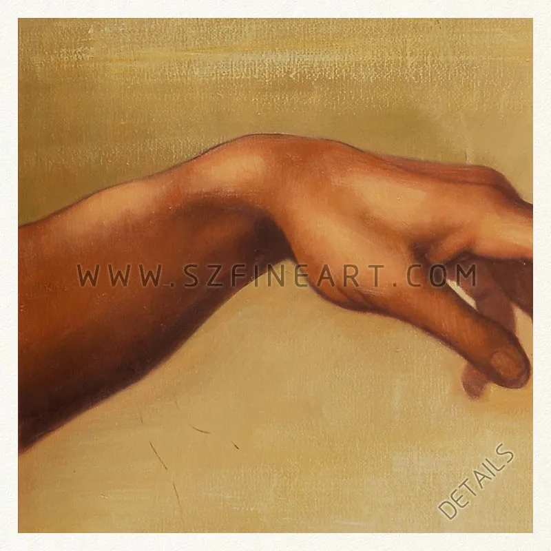 The Creation of Adam, 100% Handmade Classic Painting Canvas Reproduction of Michelangelo Buonarroti