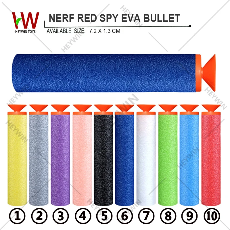 (10 colors) EVA bullets Refill Clip Darts electric toys soft foam bullets guns outdoor toy -- Sucker head (HM8C)