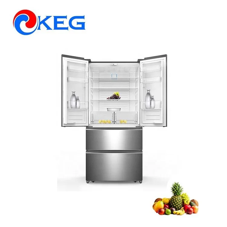 558L Big Capacity Stainless Steel Compressor French Door Frost Free Double Door Fridge For Home Use