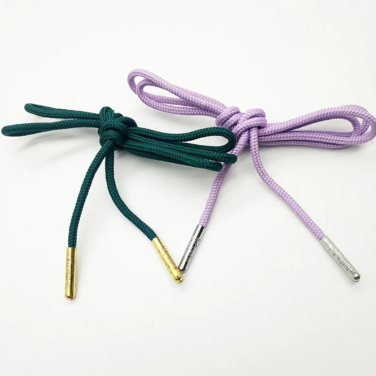 neon color round dress shoe laces with LOGO tipping