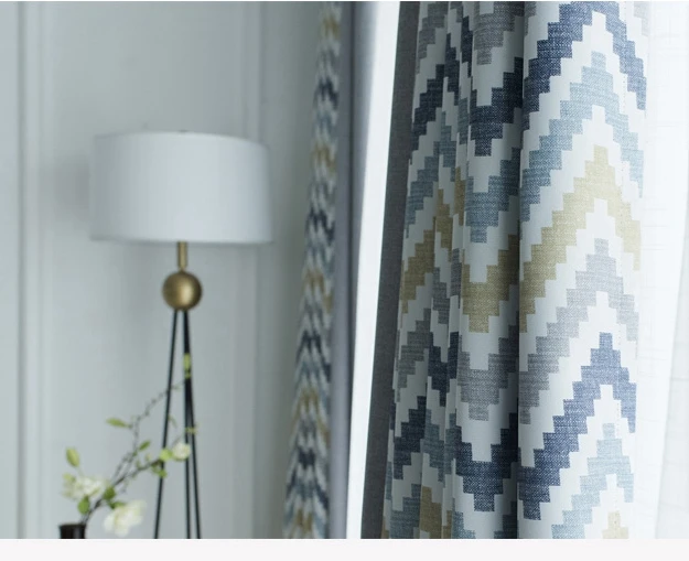 Ready stock all our website linen blackout printed fabric curtains for window